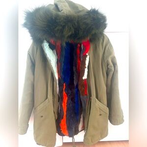 FULLY REVERSIBLE REAL FUR FIELD JACKET